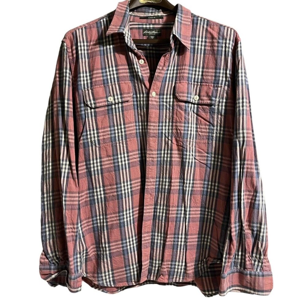 Vintage Eddie Bauer Size XL Men’s Button Up Shirt Preppy Outdoor Long Sleeve